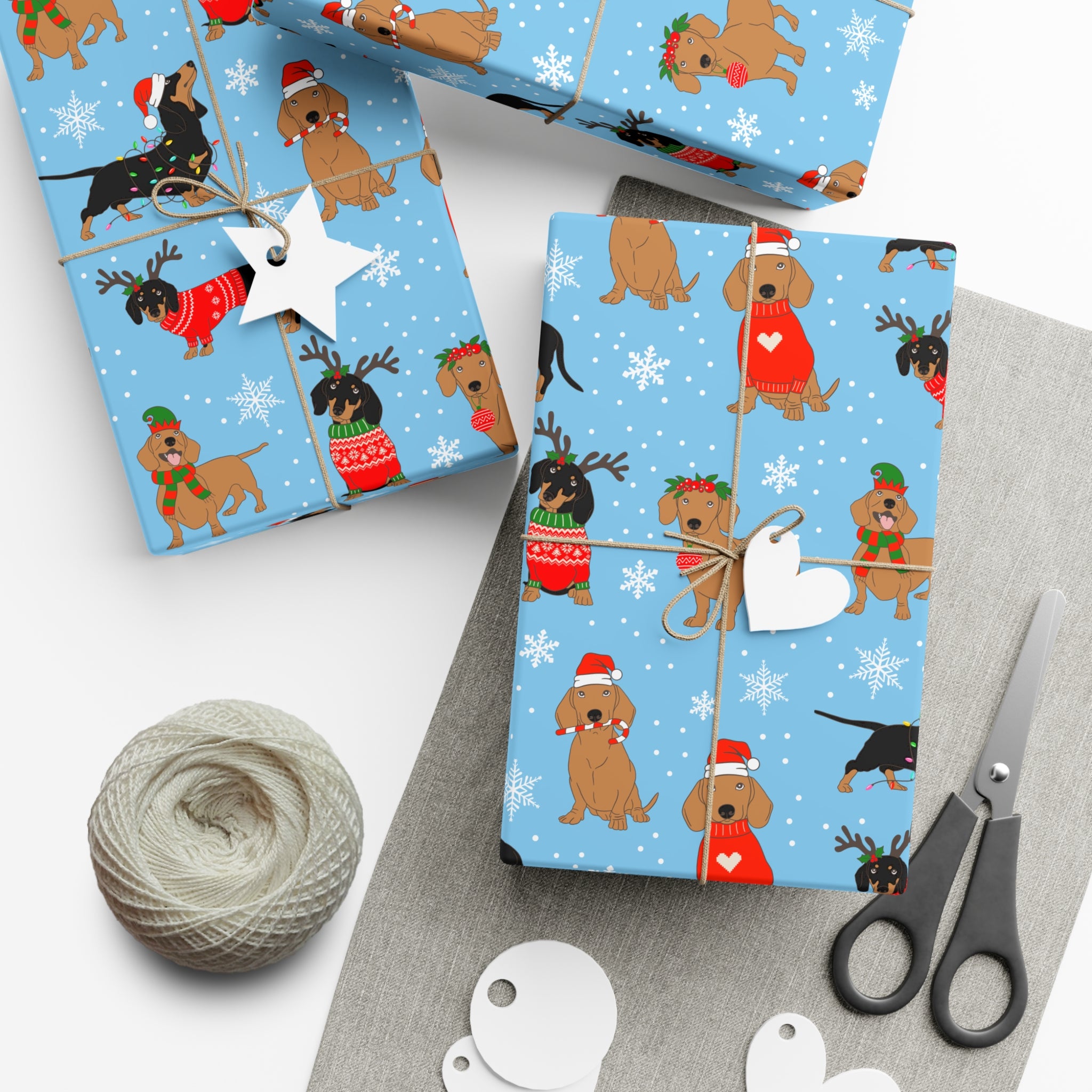 Winter Wiener Dog Wrapping Paper
