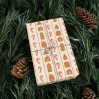 Gingerbread Candy Cane Stripe Wrapping Paper