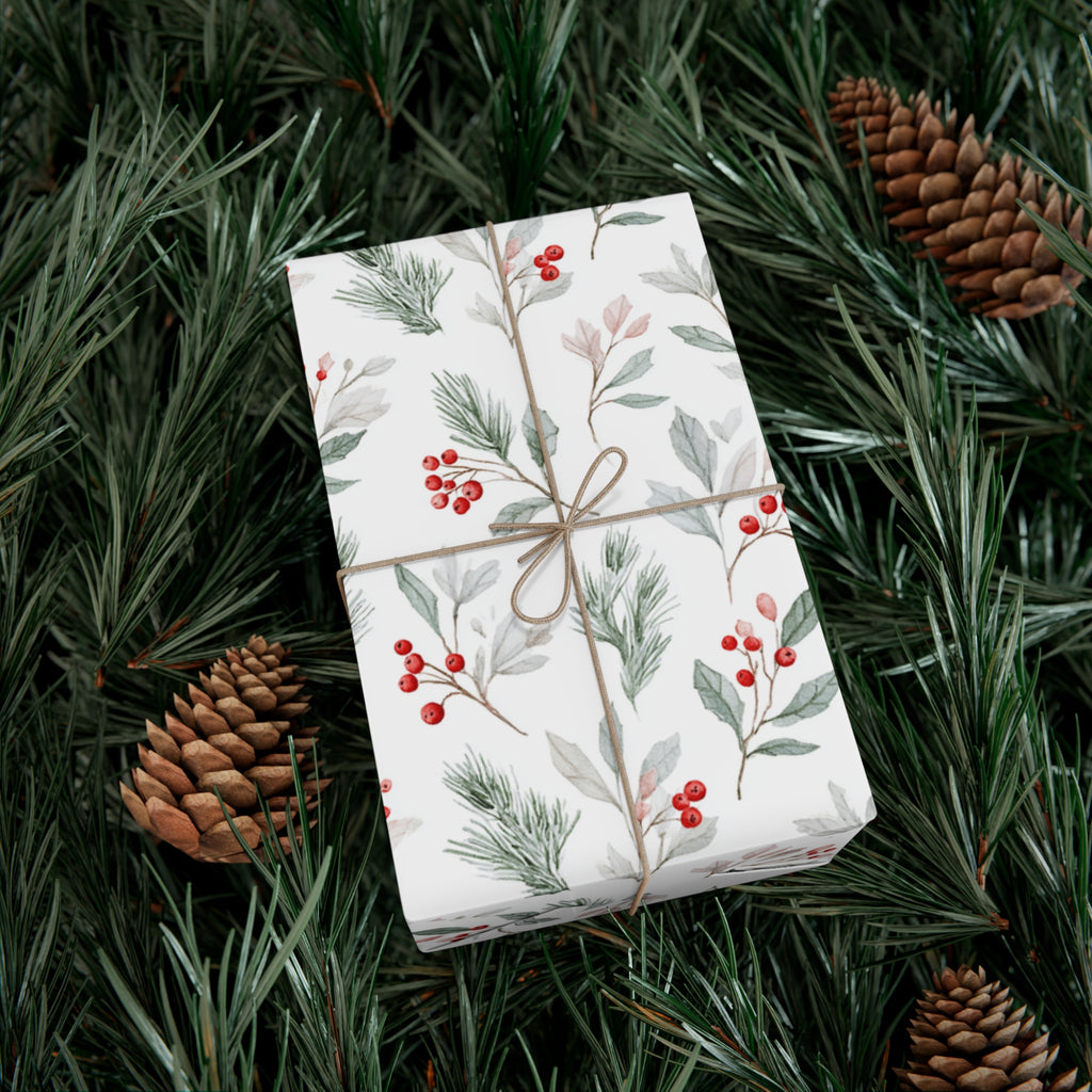 Watercolor Winter Berry Wrapping Paper