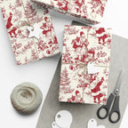 Vintage Red Santa Toile Wrapping Paper