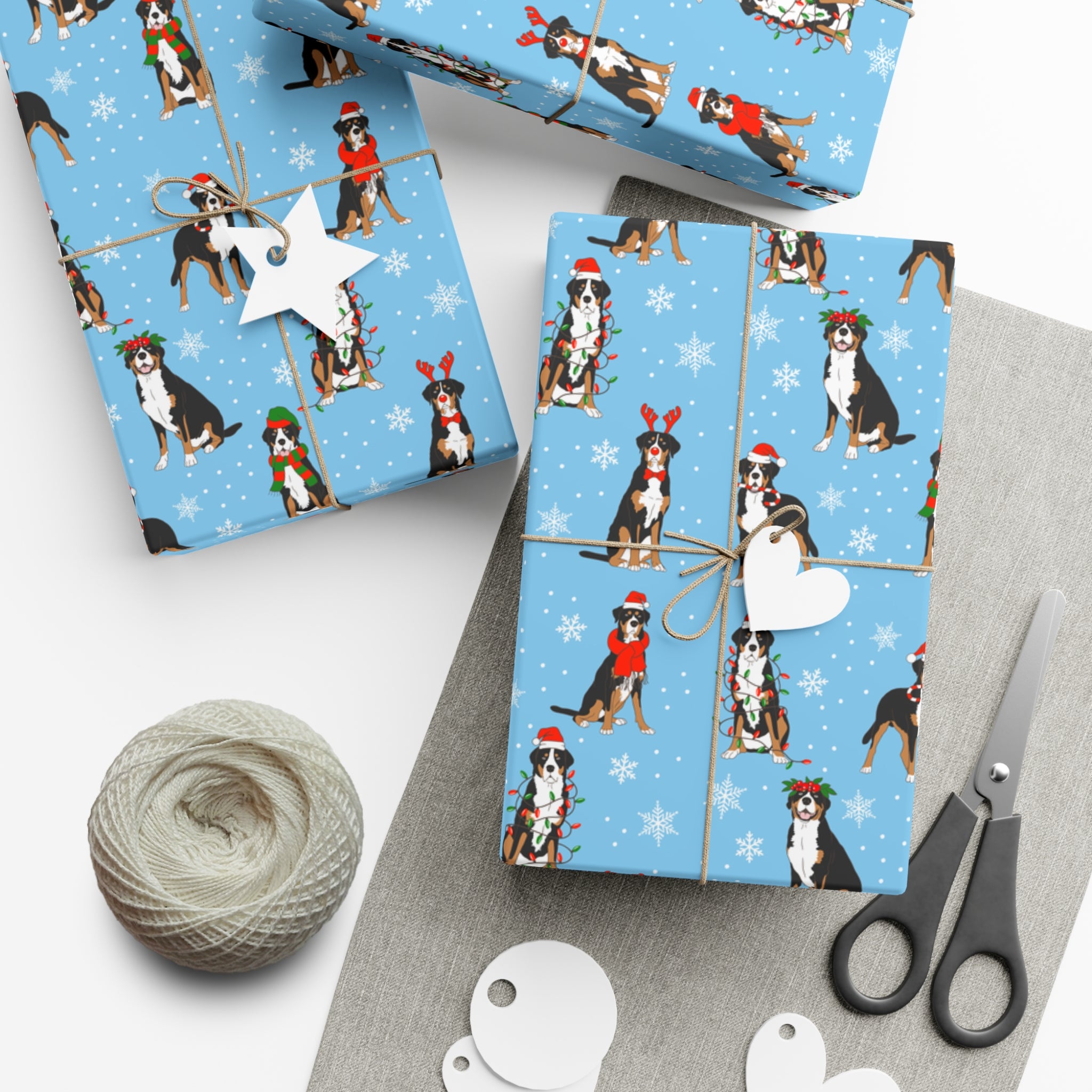 Winter Bernese Dog Wrapping Paper