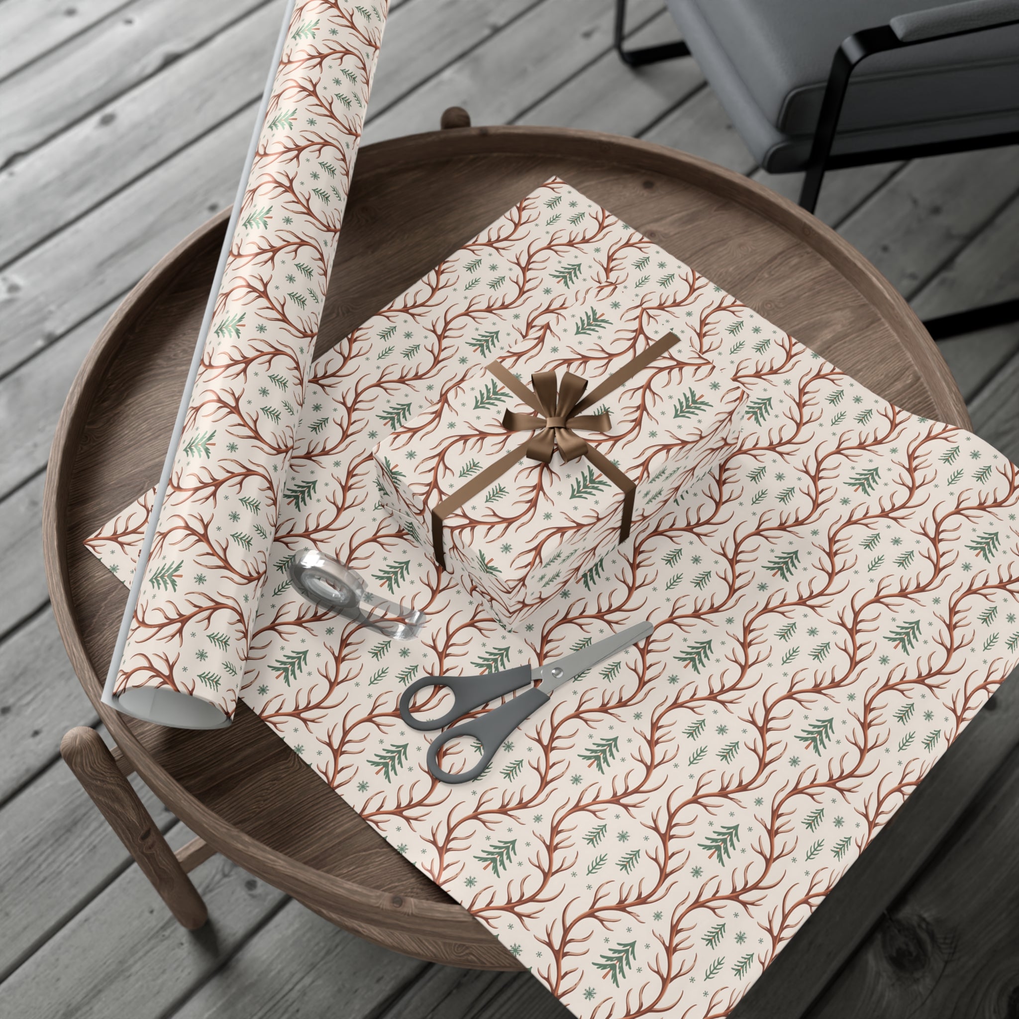 Woodland Antler Wrapping Paper
