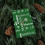 Green Custom Name Collage Wrapping Paper