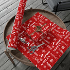 Red Custom Name Collage Wrapping Paper