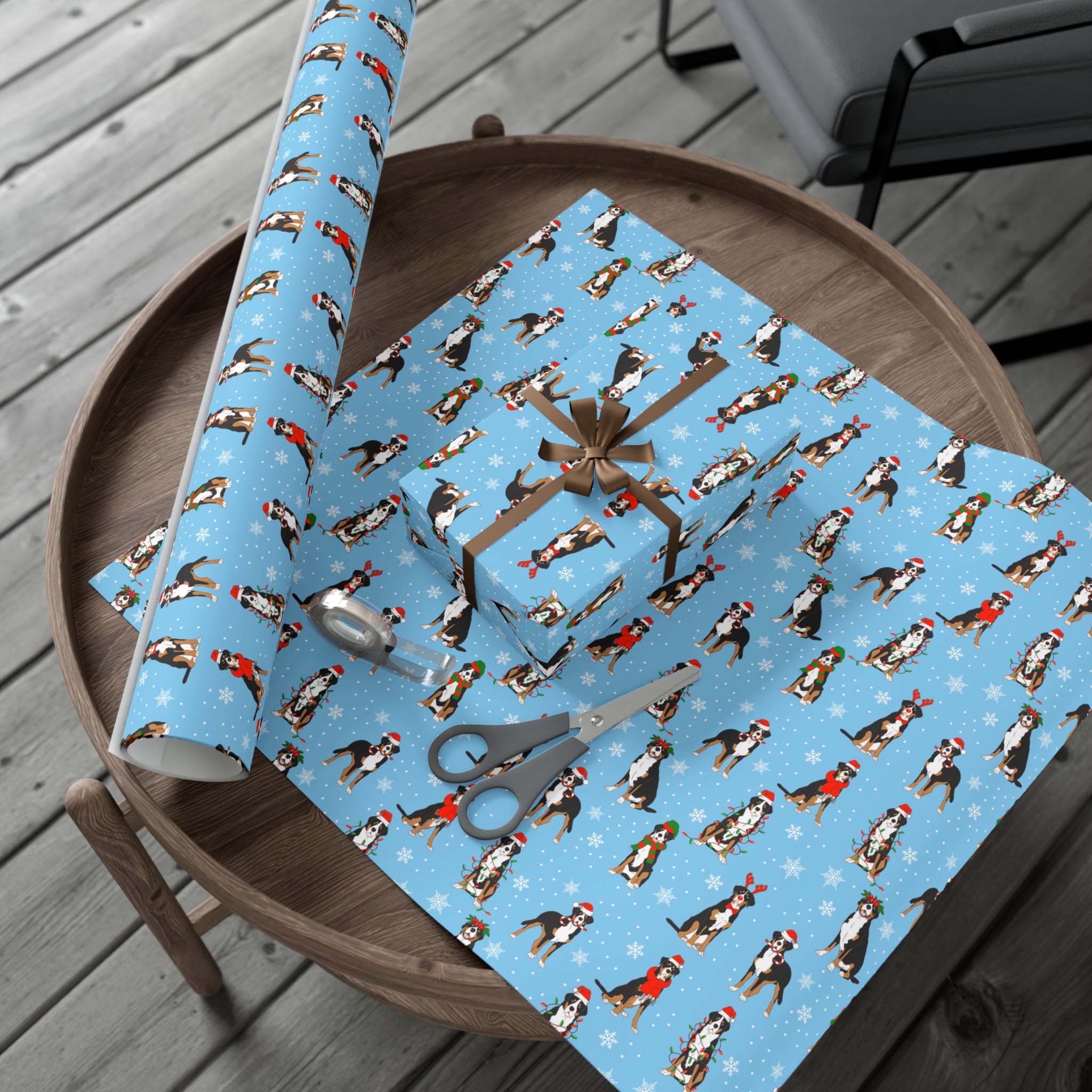 Winter Bernese Dog Wrapping Paper