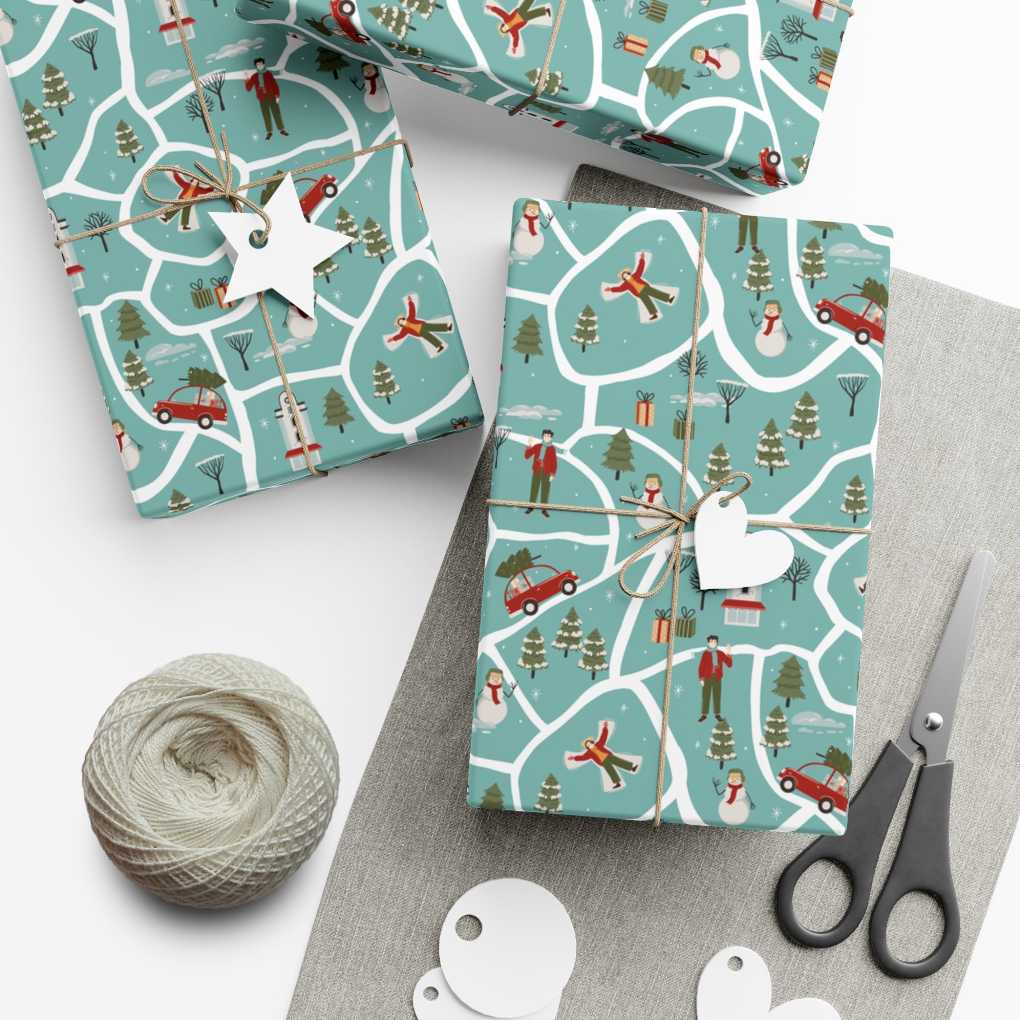 Festive Winter Town Wrapping Paper