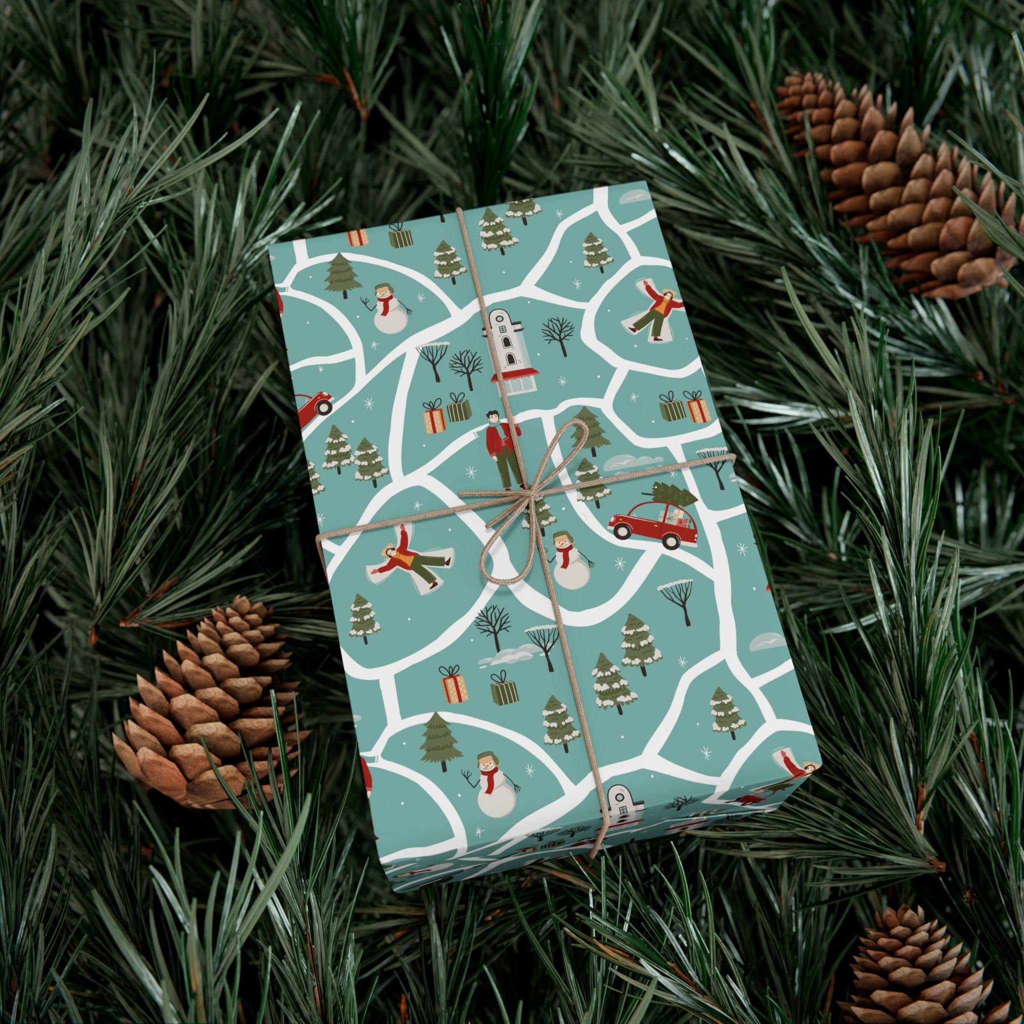 Festive Winter Town Wrapping Paper