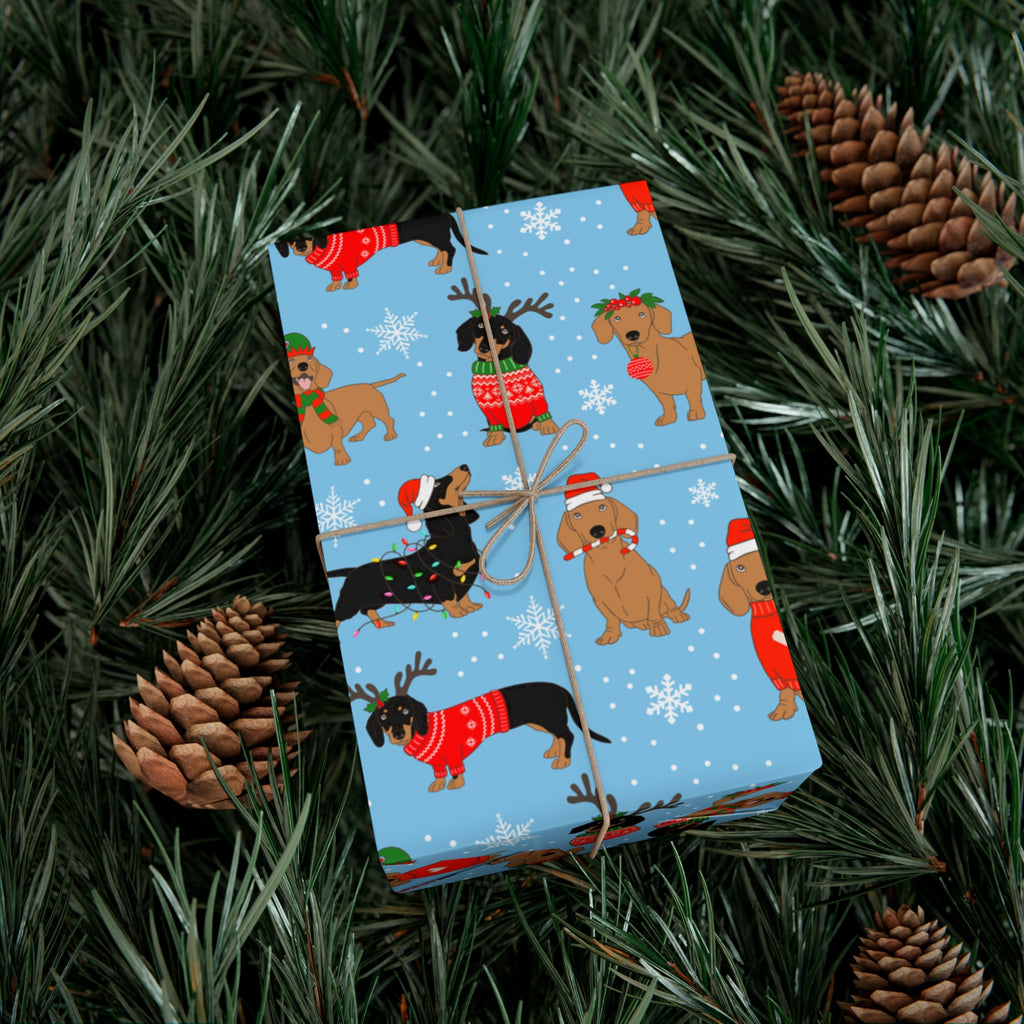 Winter Wiener Dog Wrapping Paper