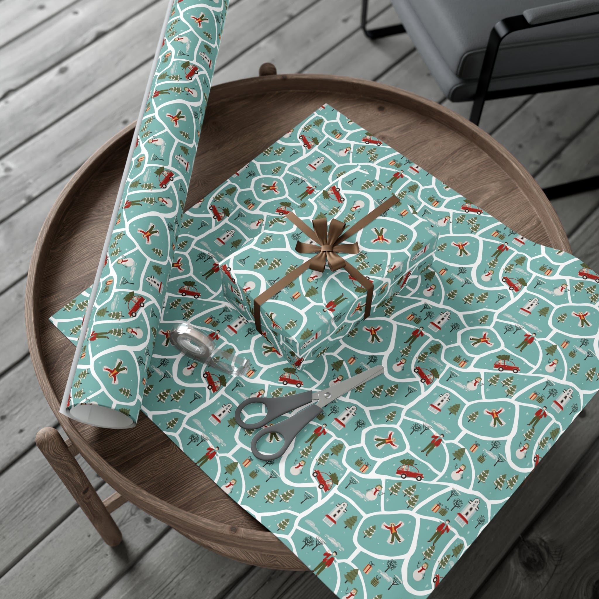 Festive Winter Town Wrapping Paper