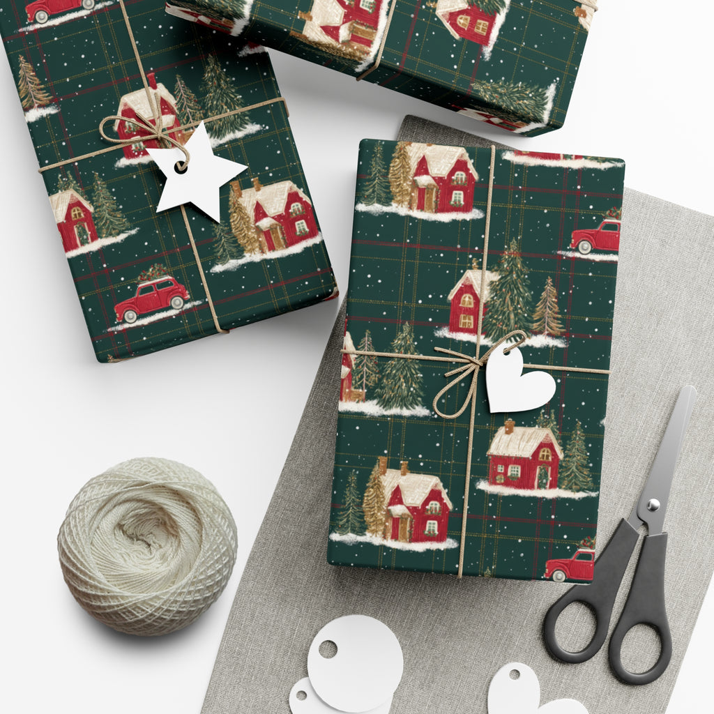 Classic Green Plaid Cabin Wrapping Paper