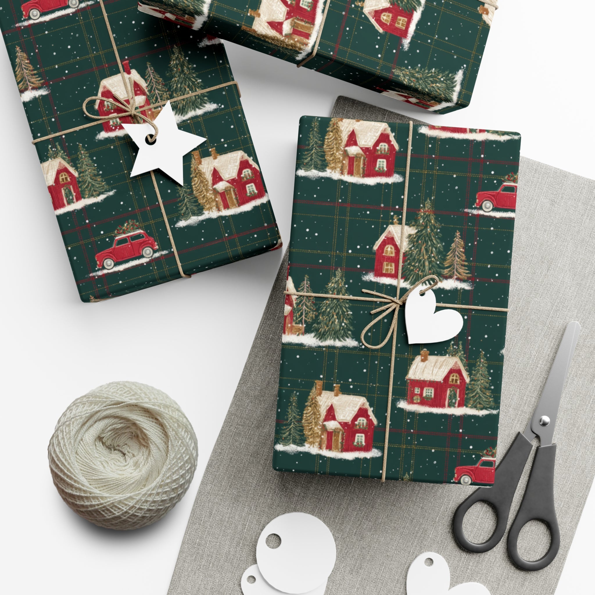 Classic Green Plaid Cabin Wrapping Paper