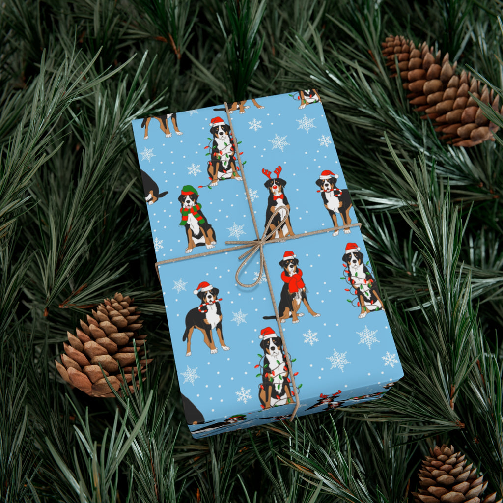 Winter Bernese Dog Wrapping Paper