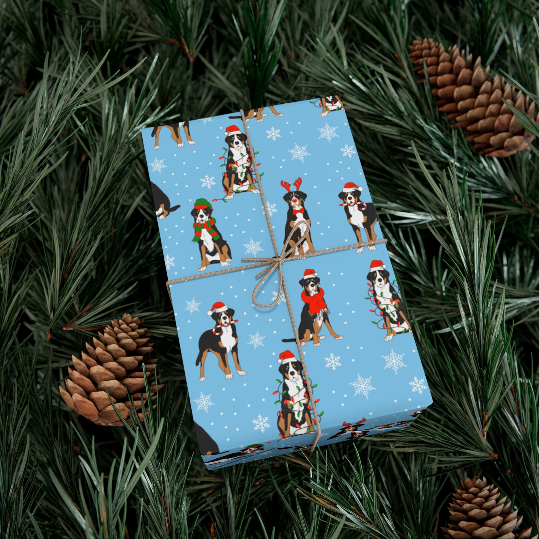 Winter Bernese Dog Wrapping Paper