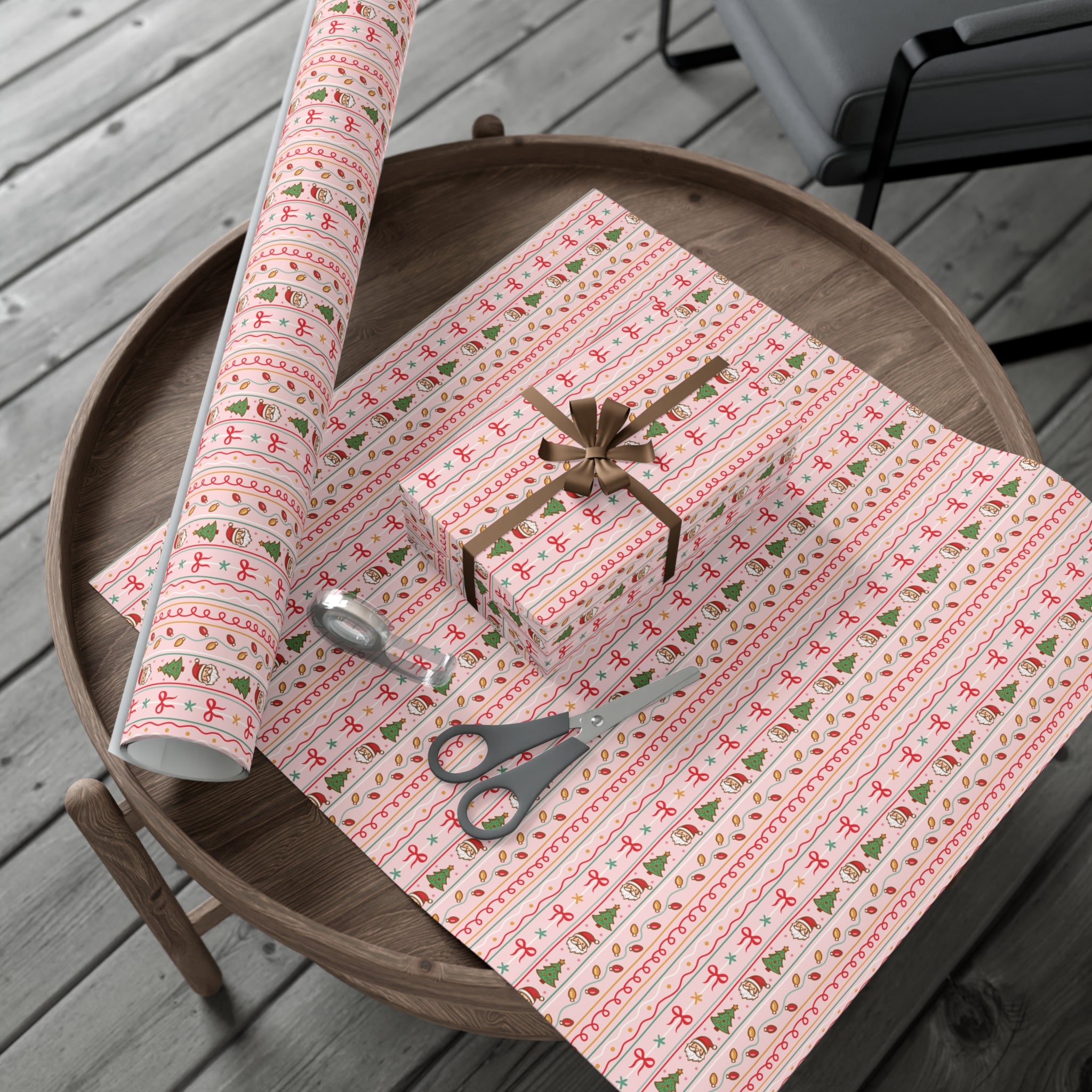 Whimsical Striped Wrapping Paper