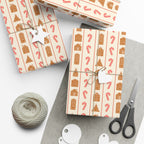 Gingerbread Candy Cane Stripe Wrapping Paper
