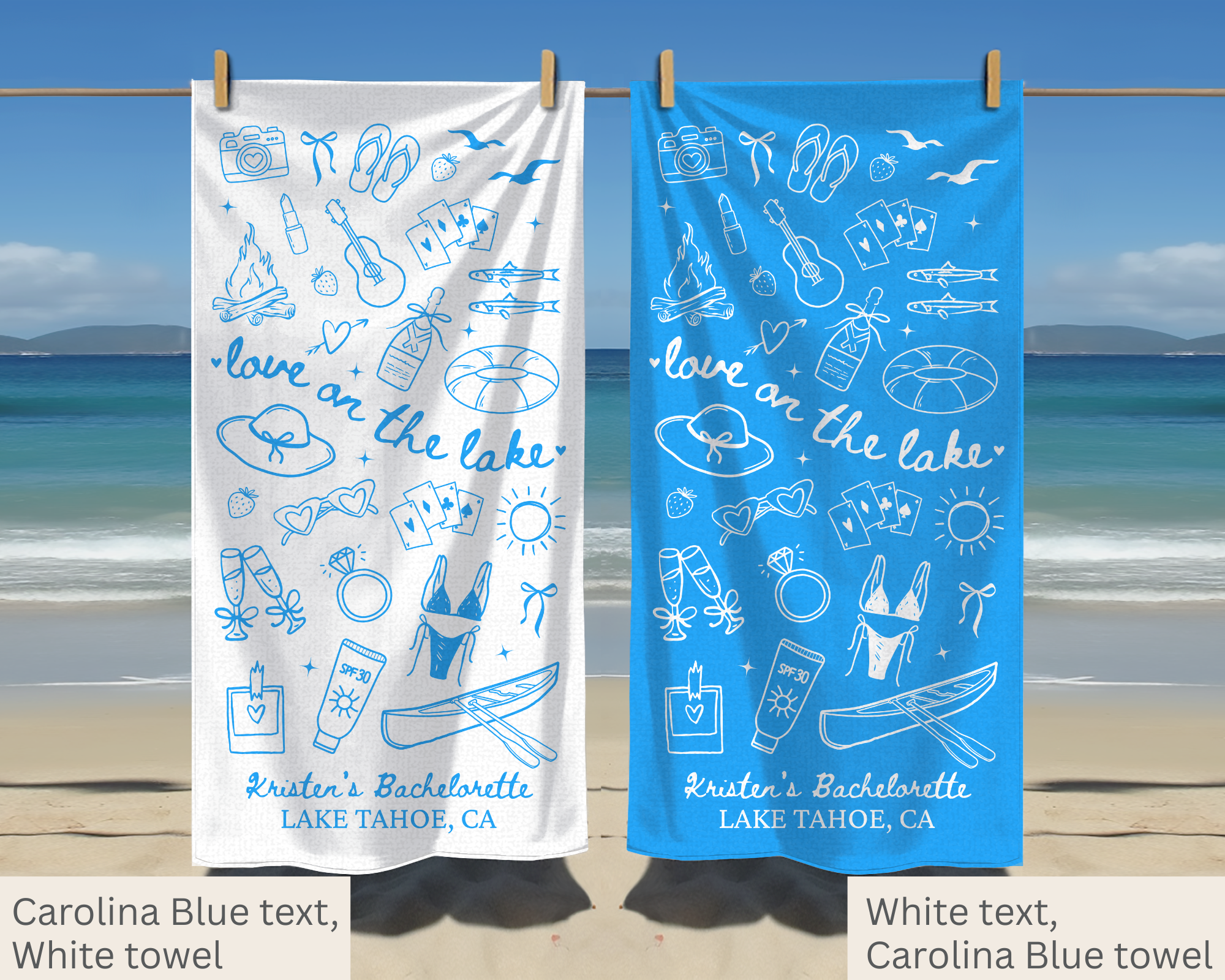 Love on the Lake Bachelorette Towel