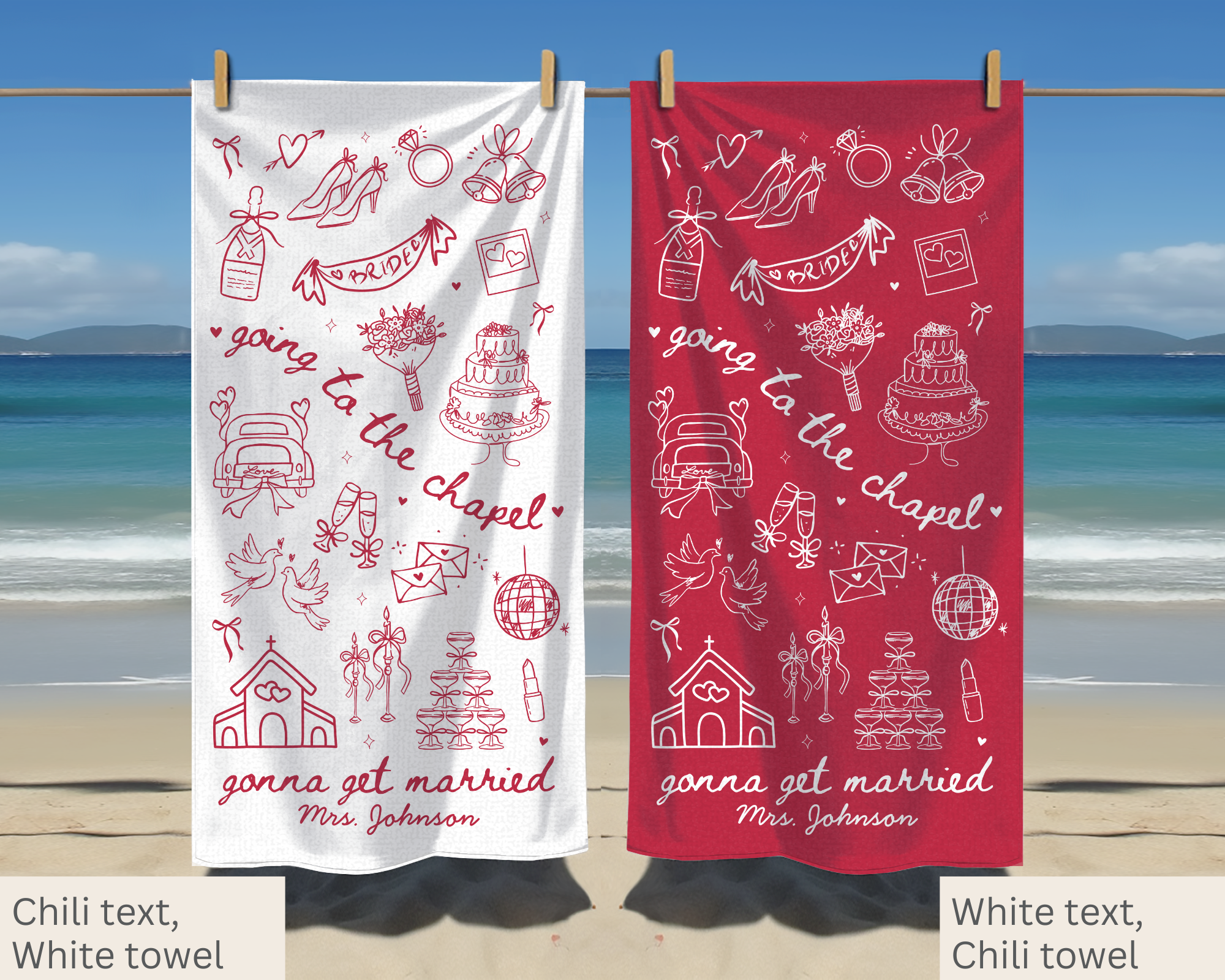 Going to the Chapel Bridal Towel