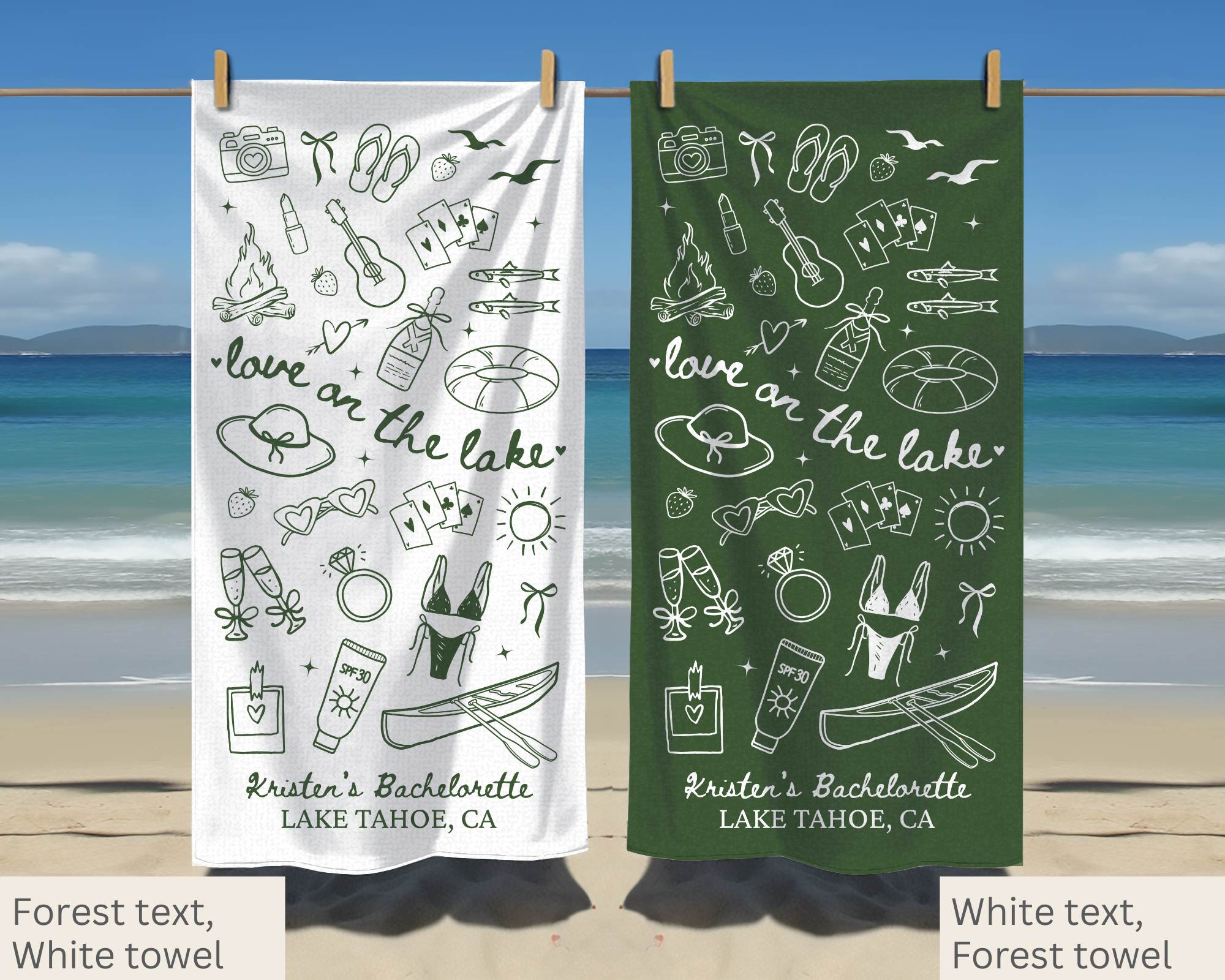 Love on the Lake Bachelorette Towel