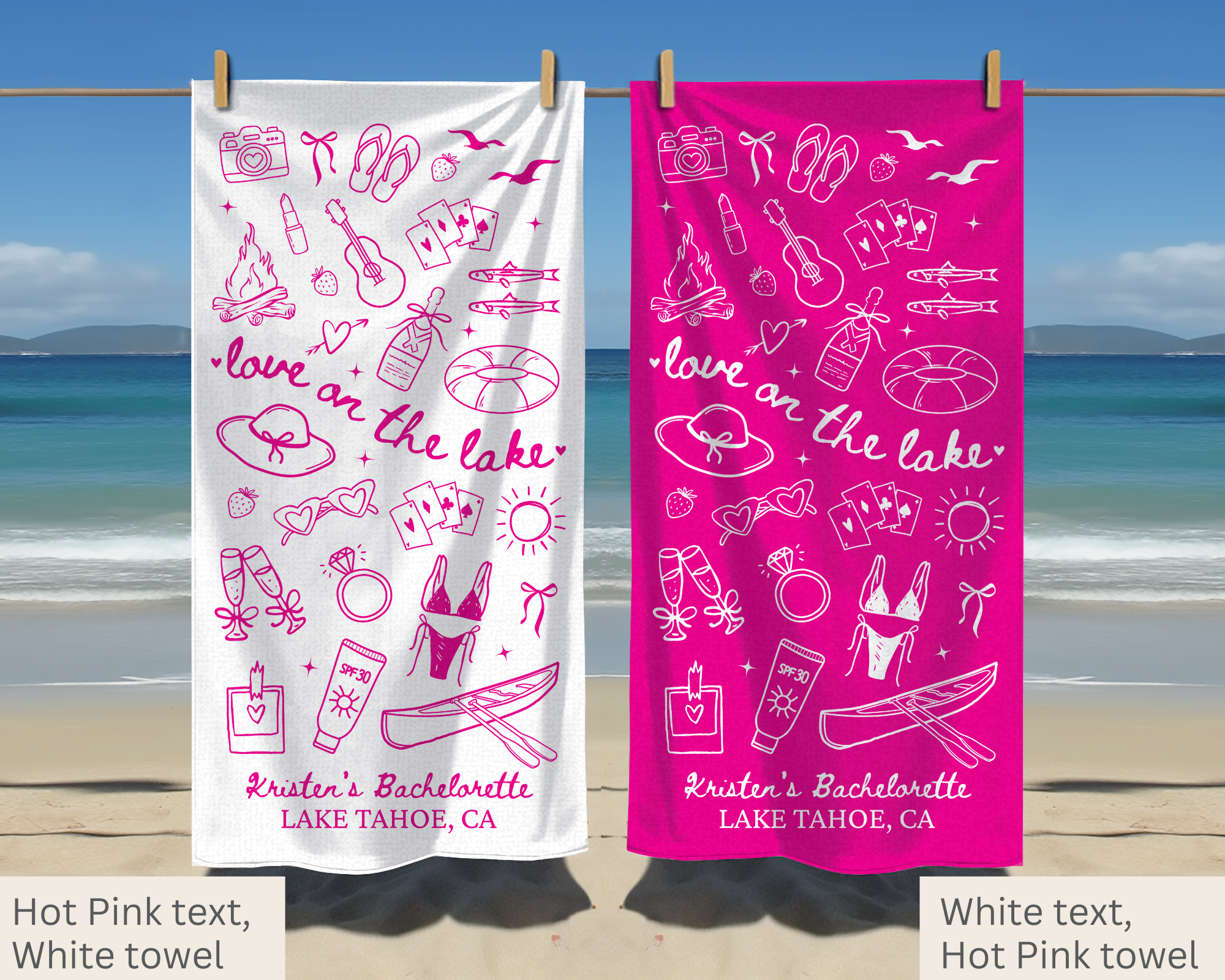 Love on the Lake Bachelorette Towel