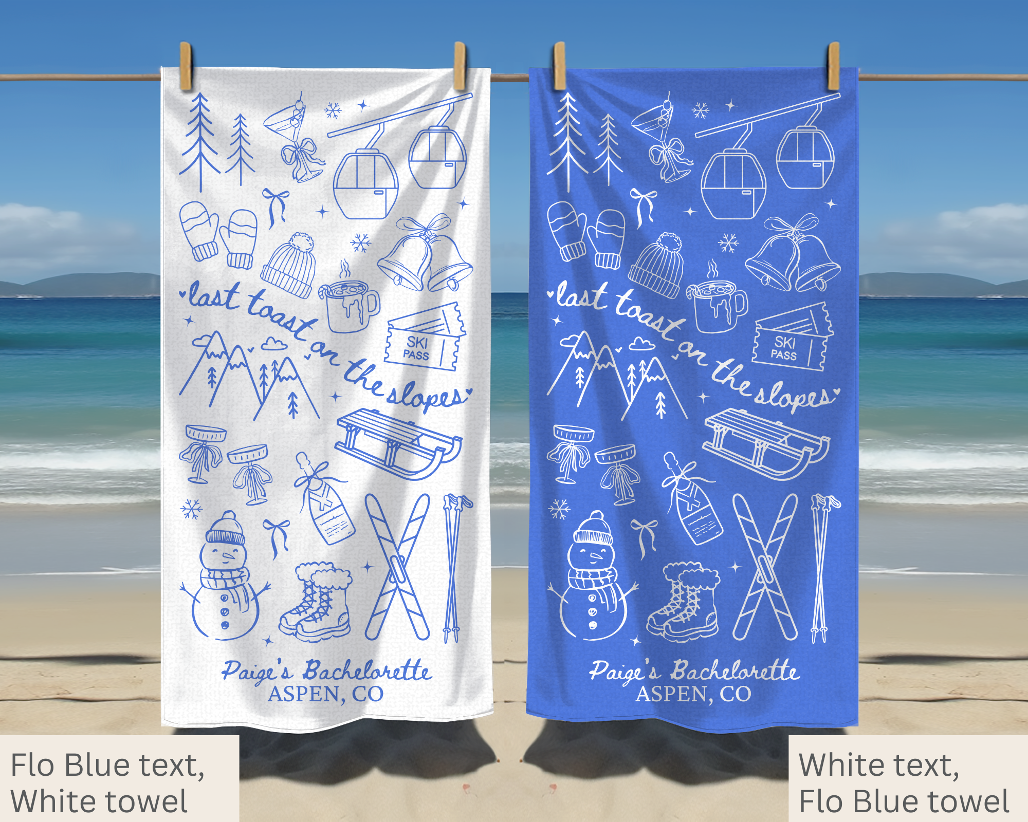 Last Toast on the Slopes Bachelorette Towel