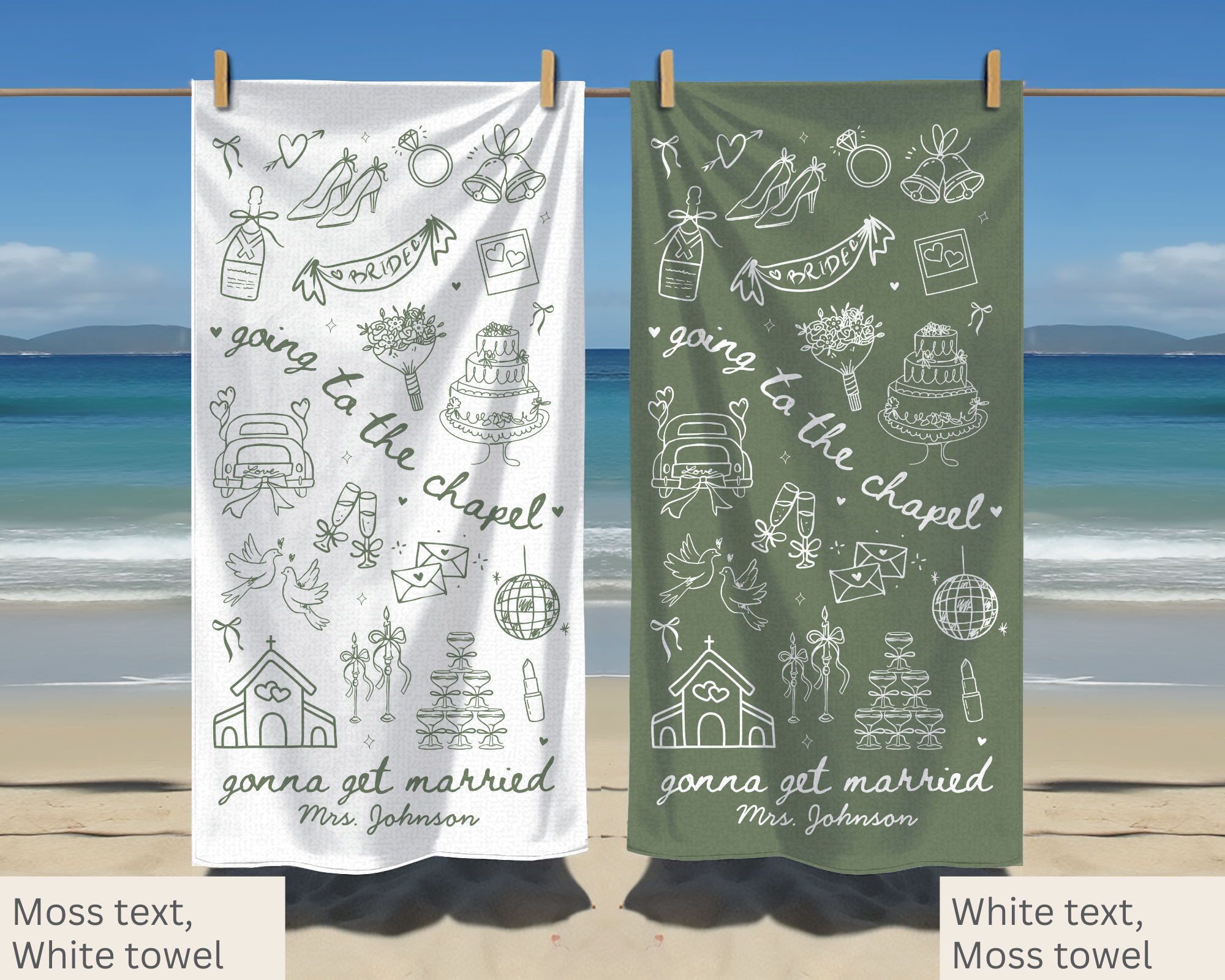 Going to the Chapel Bridal Towel