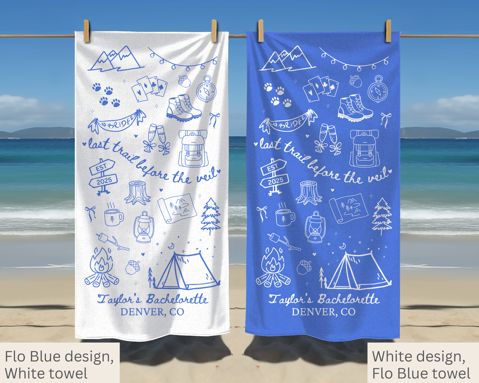 Last Trail Before the Veil Bachelorette Towel
