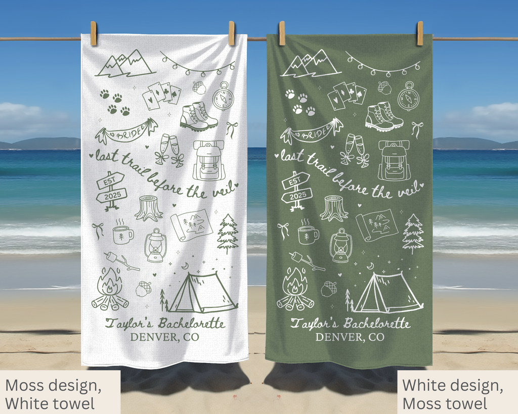 Last Trail Before the Veil Bachelorette Towel