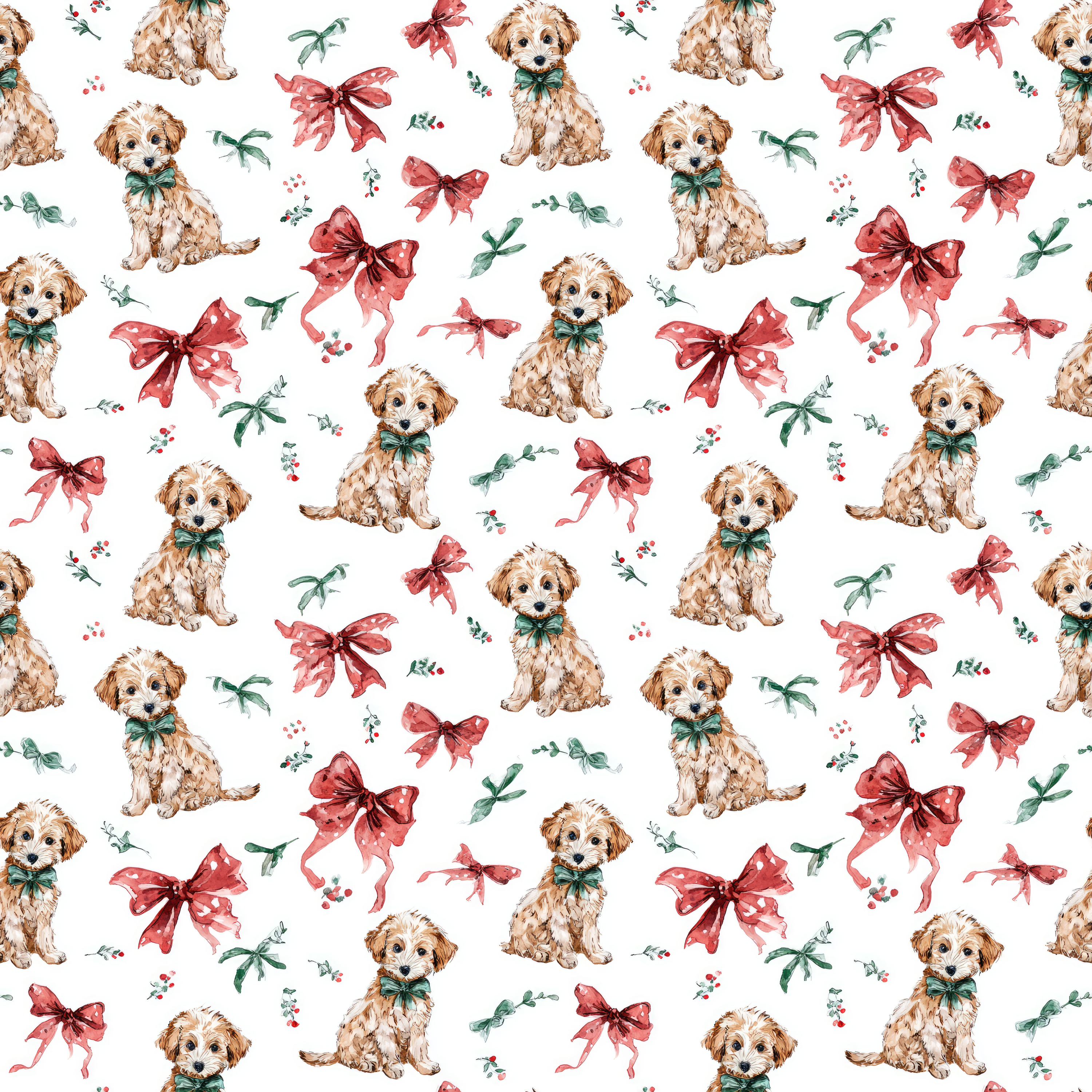 Watercolor Puppy Wrapping Paper