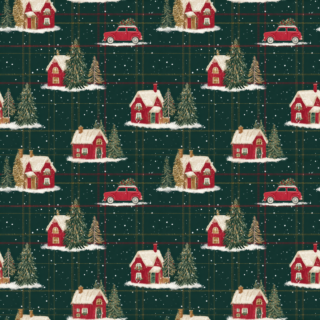 Classic Green Plaid Cabin Wrapping Paper