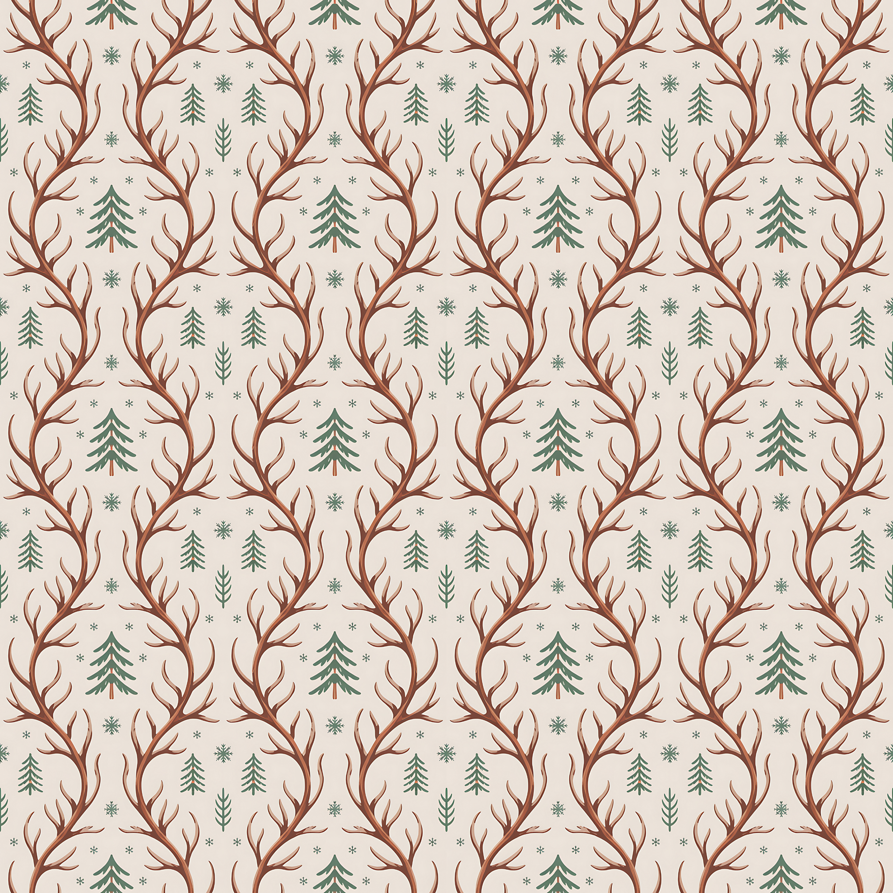 Woodland Antler Wrapping Paper