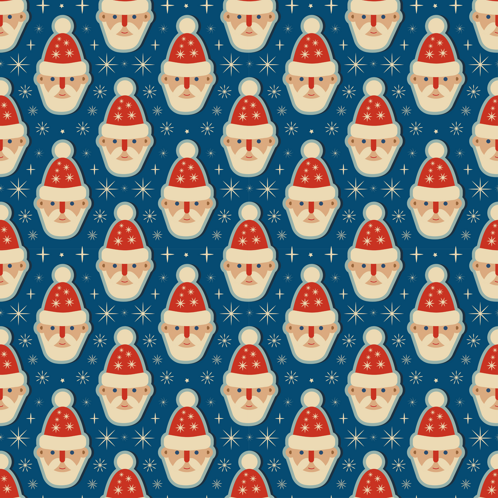 Retro Santa Wrapping Paper