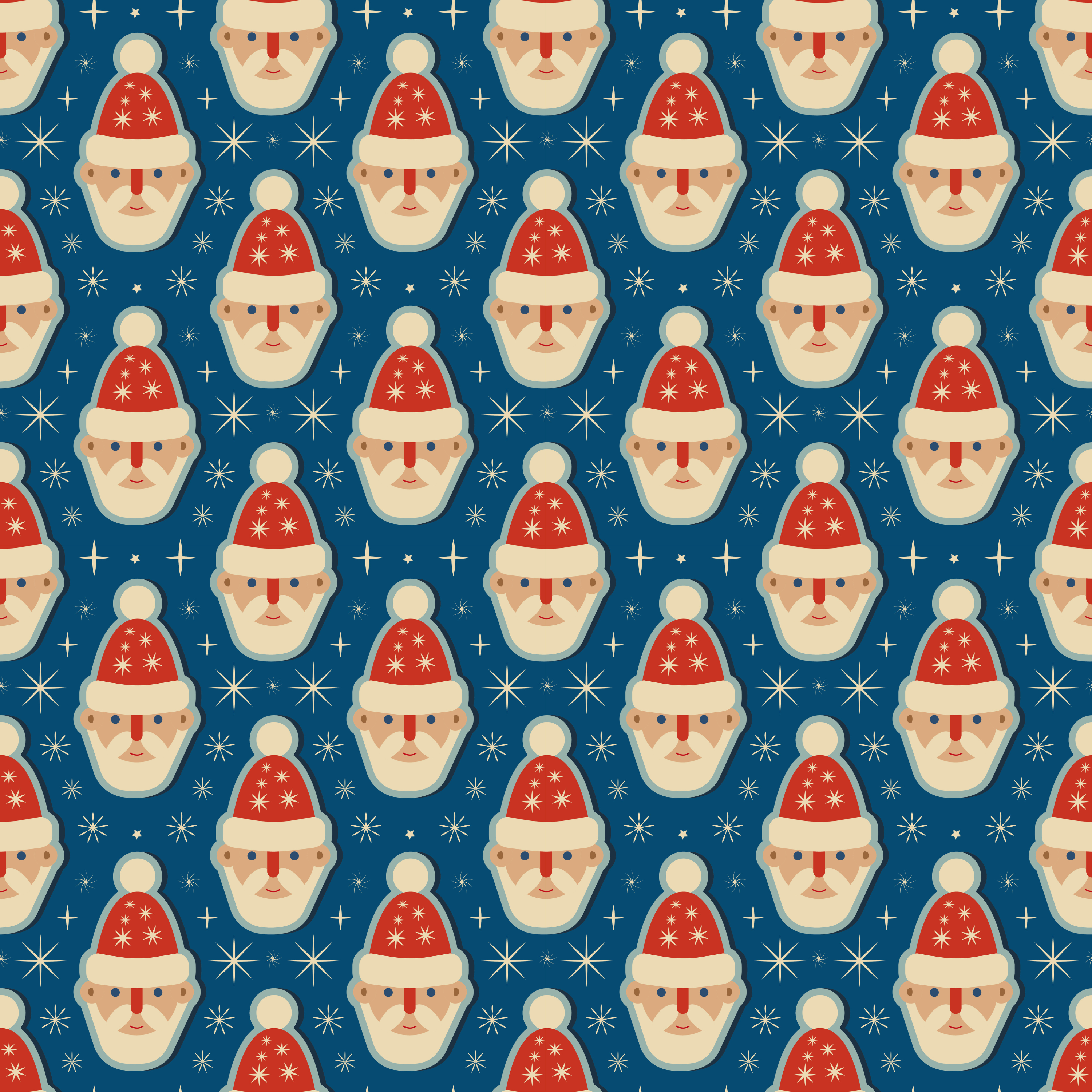 Retro Santa Wrapping Paper