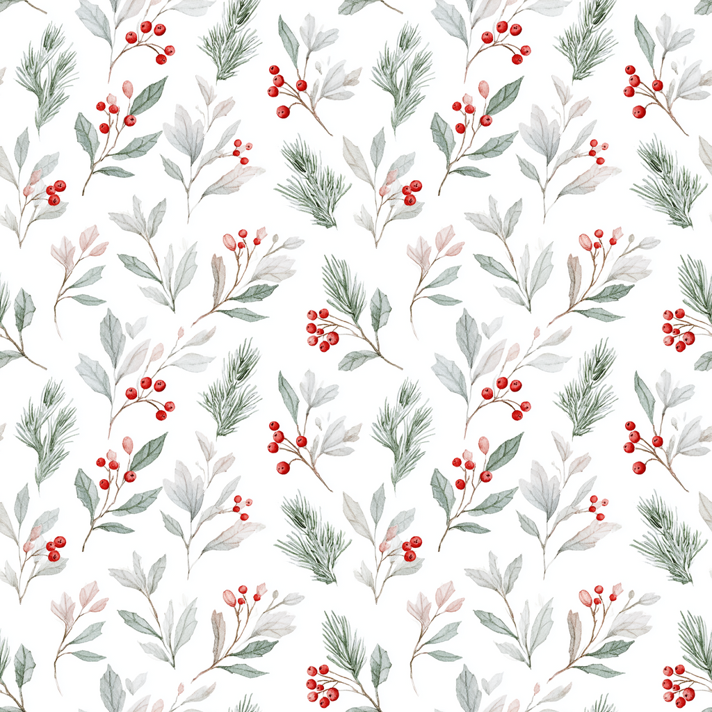 Watercolor Winter Berry Wrapping Paper