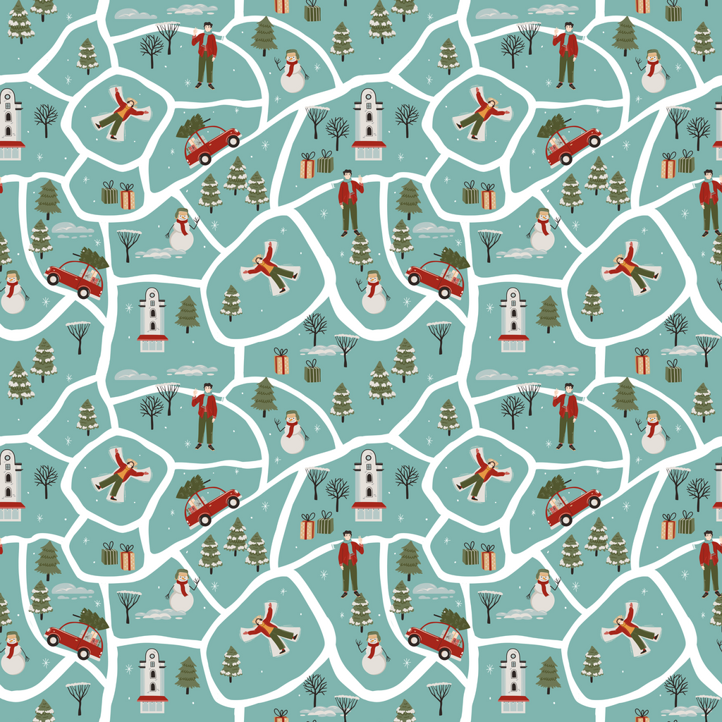Festive Winter Town Wrapping Paper
