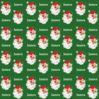 Retro Santa Custom Name Wrapping Paper