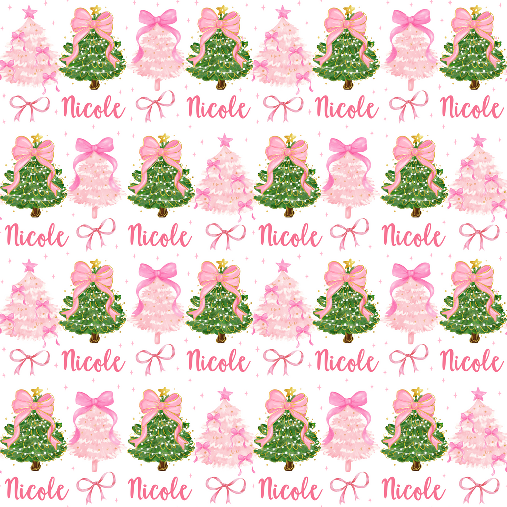 Custom Coquette Christmas Tree Wrapping Paper