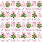 Custom Coquette Christmas Tree Wrapping Paper