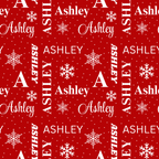 Red Custom Name Collage Wrapping Paper