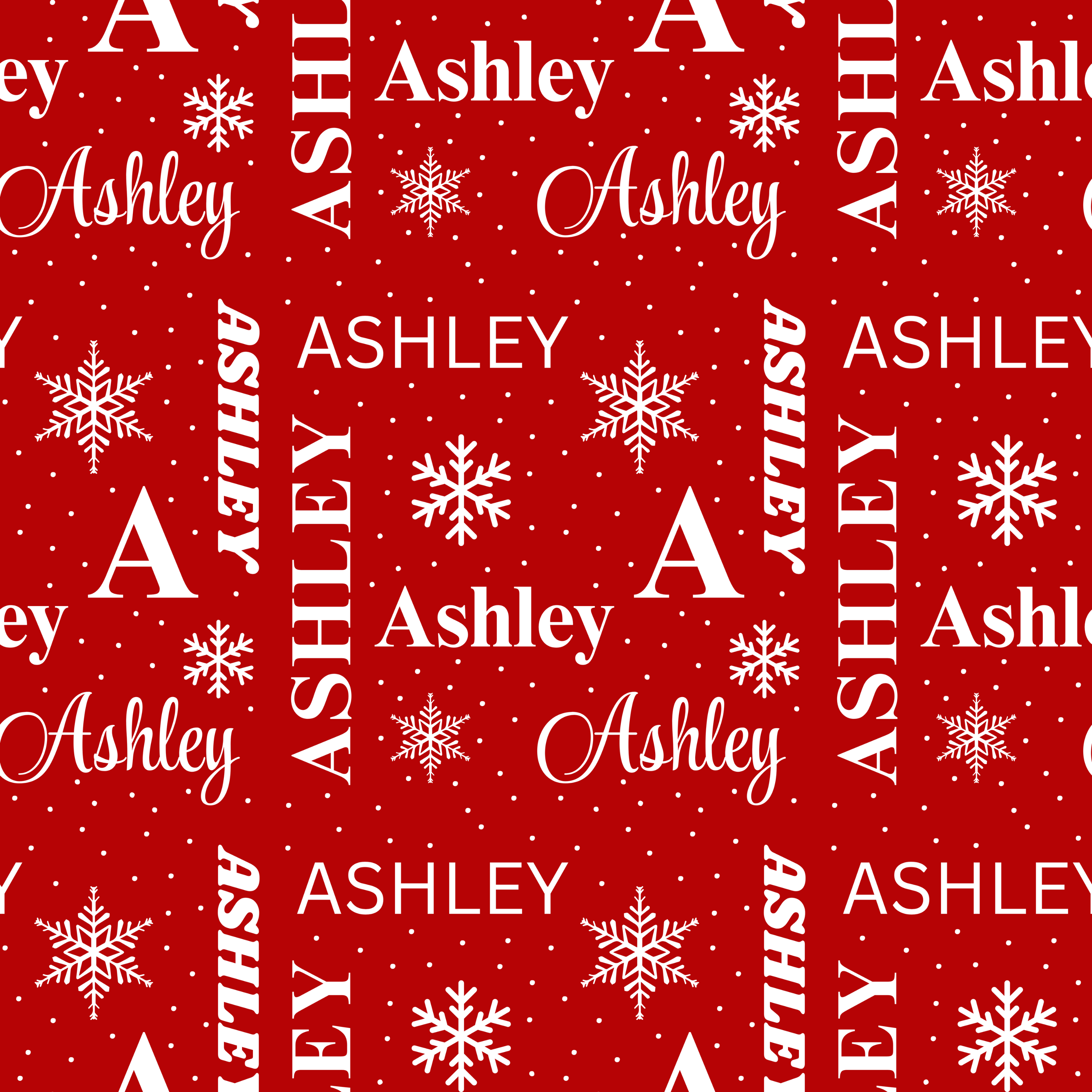 Red Custom Name Collage Wrapping Paper