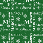 Green Custom Name Collage Wrapping Paper