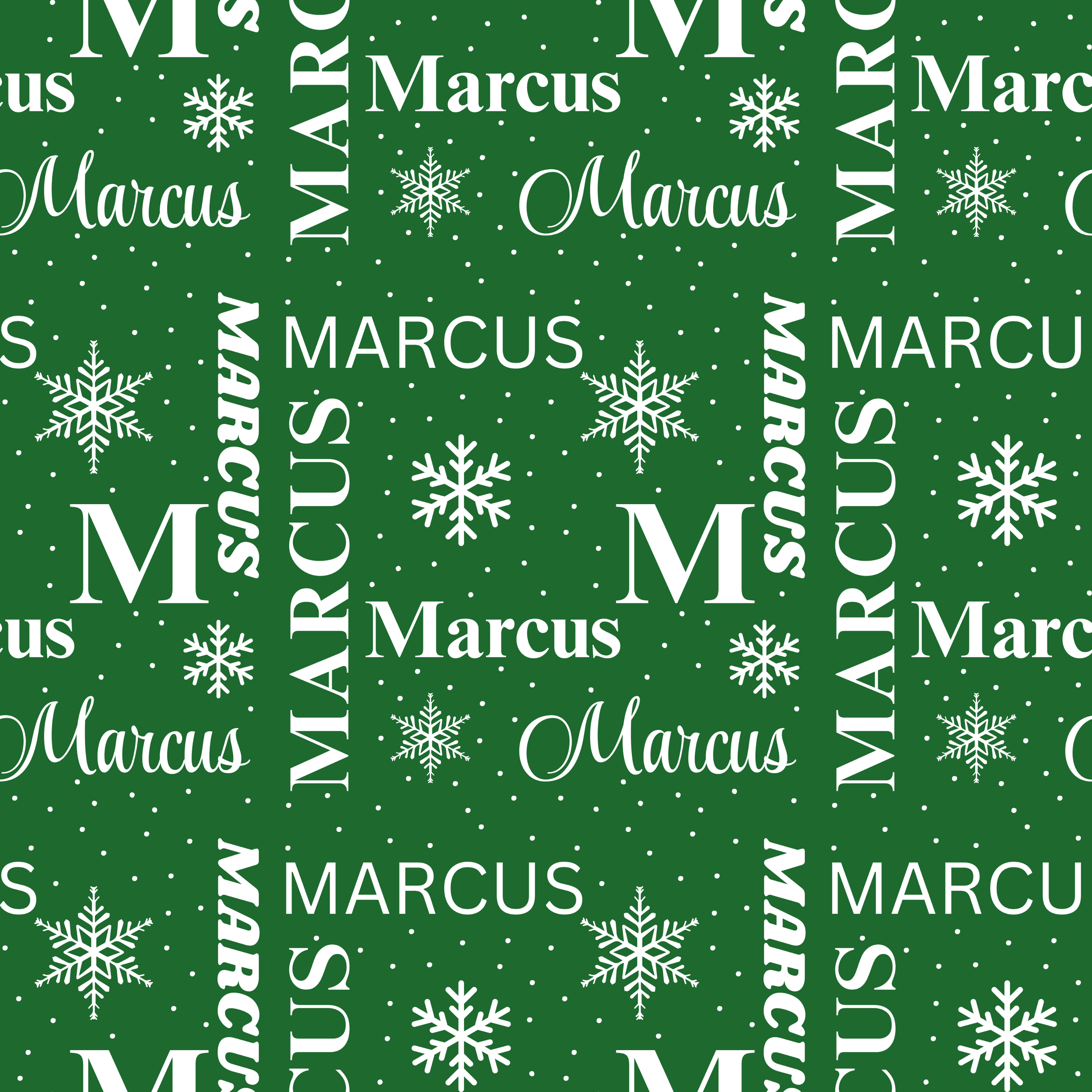 Green Custom Name Collage Wrapping Paper