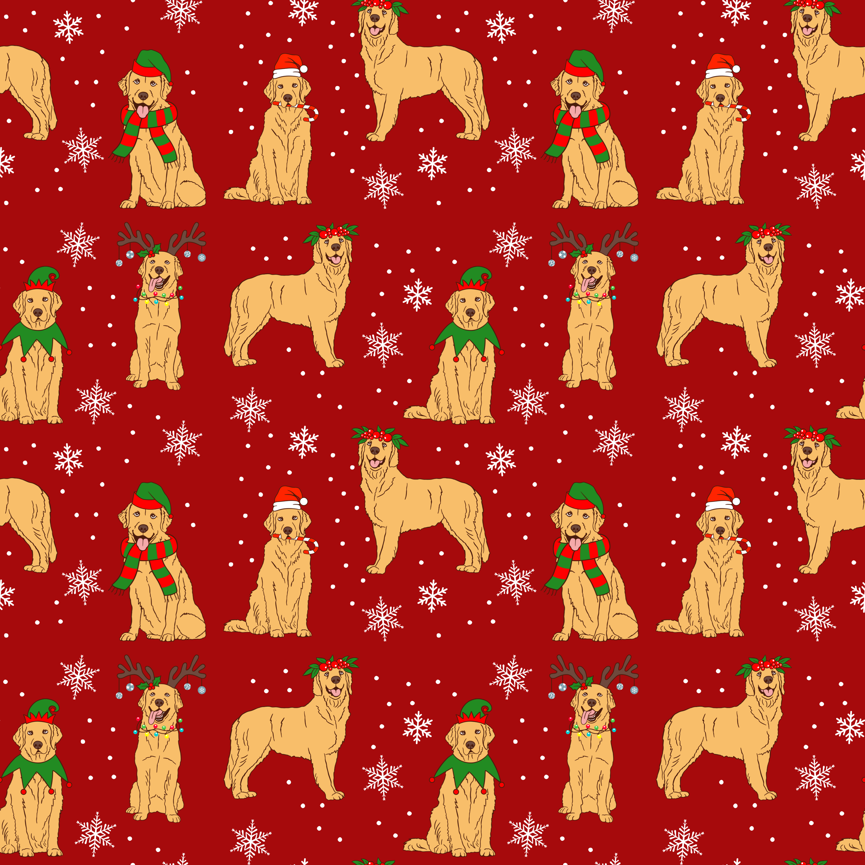 Golden Retriever Holiday Wrapping Paper