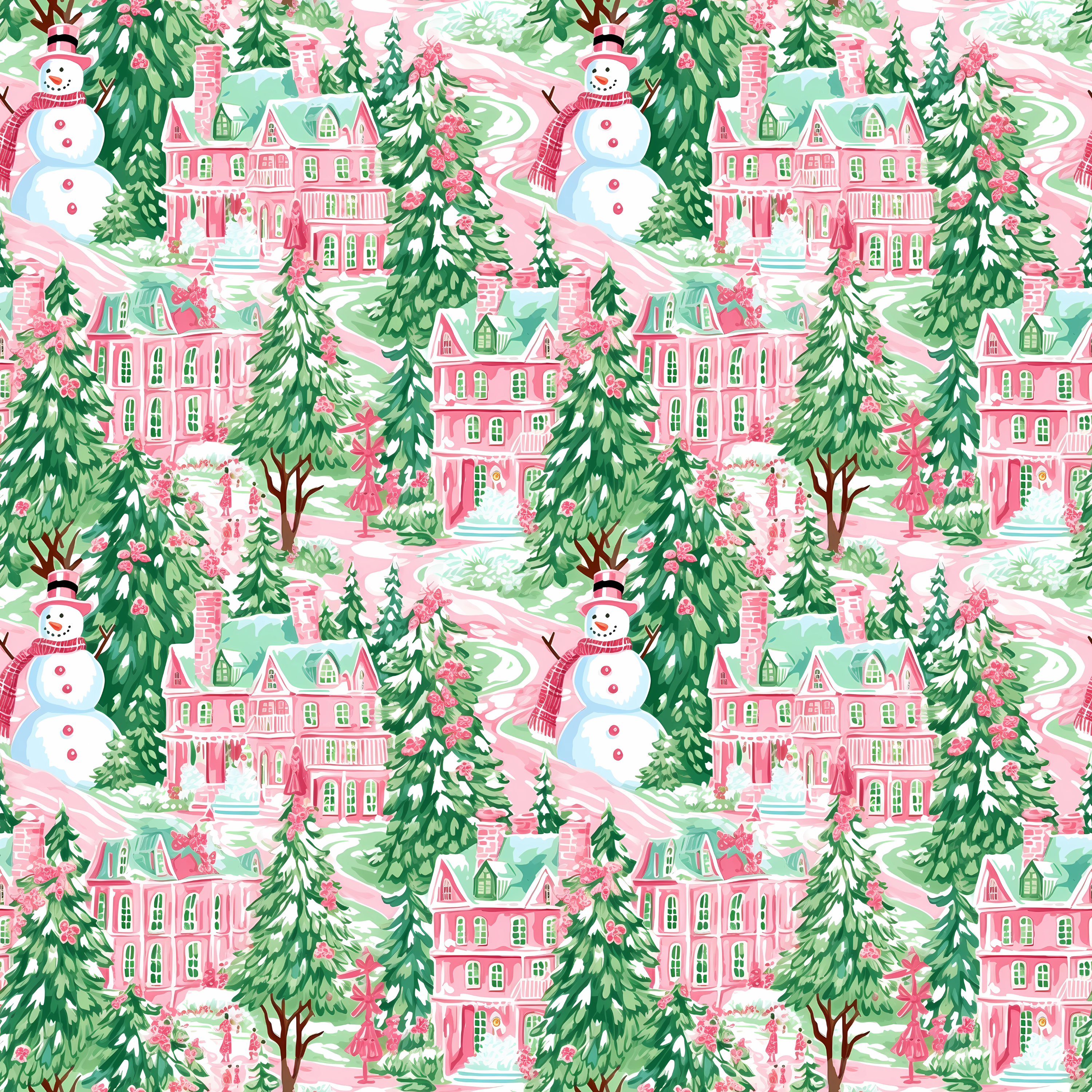 Pink Winter Wonderland Wrapping Paper
