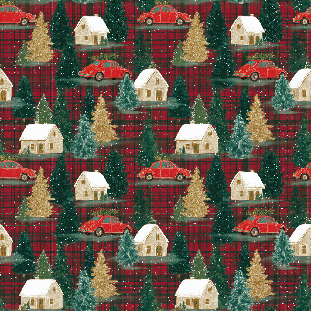 Rustic Red Christmas Plaid Wrapping Paper