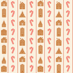 Gingerbread Candy Cane Stripe Wrapping Paper