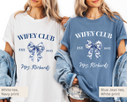 Wifey Club Blue Toile Bow Tee