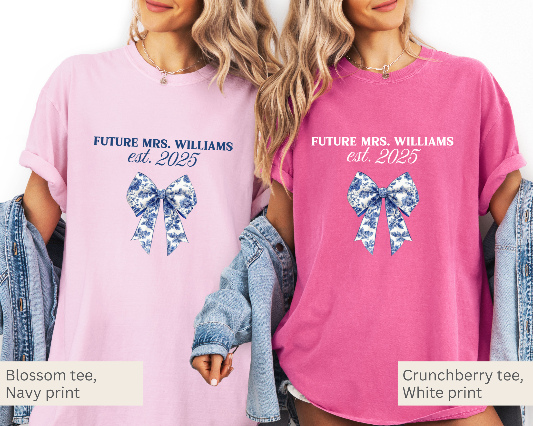 Future Mrs Blue Toile Bow Tee