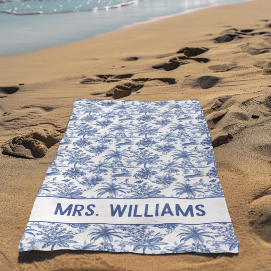 Tropical Toile Future Mrs Bridal Towel